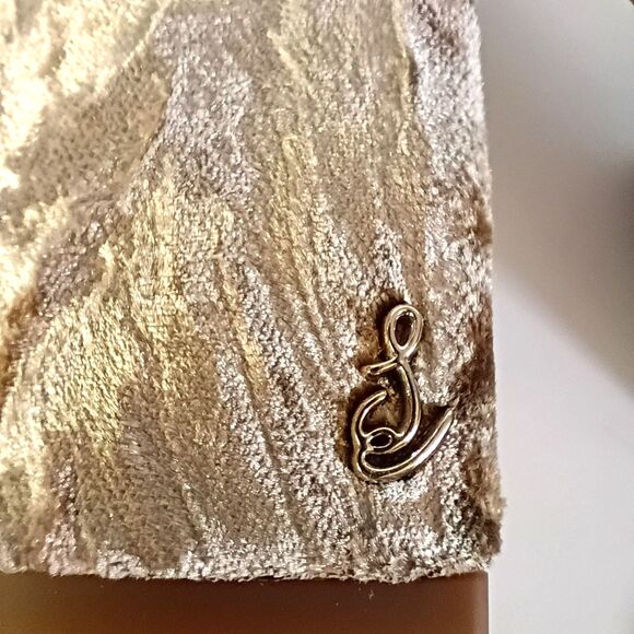 Sam Edelman Kori Beige Prosecco Crushed Velvet Platform Ankle Strap Heels 10 - Picture 8 of 11